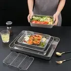 Stainless Steel Baking Pan Tray with Cooling Rack Essential For Kitchen Storage