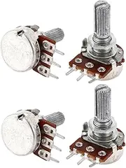 Aexit 4 (Potentiometer) Pcs Type B Single Linear 20mm Shaft Long Rotary Taper Potentiometers B1K (57ry232qf670) 1K Ohm