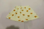 Tinycottons Girl's "Hearts" Pull-On Skirt LV5 Off-White/Yellow Size 8Y NWT