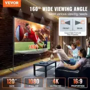 120 Inch 16:9 Portable Projector Screen with Stand for Outdoor For Home Movie