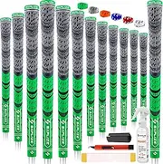 SAPLIZE CL03 Hybrid Golf Grips 13 Pack, Options of Basic kit(13 Grips) or Deluxe Kit(13 Grips with Solvent kit), 6 Colors, Standard/Midsize, MultiCompound Golf Club Grips