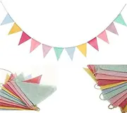Party Decorations 4M Colorful Jute Linen Flags Pennant Birthday Bunting Banners Wall Hanging Wedding Hanging Banner Party Garland for Home Decor
