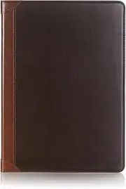 iPad Pro 1st 2nd (12.9'') Case, DMaos Vintage Book Synthetic Leather Stand Folio Smart Cover, Auto Sleep/Wake, Business Document Card Holder - Brown