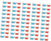 HOMSFOU 3D Stereoscopic Glasses 50 Red Glasses Set Compact Comfortable for Movies 3D Activities