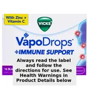 Vicks VapoDrops + Immune Support Blackcurrant Menthol Lozenges 16 Pack