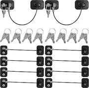 10/6Pcs Freezer Lock Child Proof Refrigerator Lock with Key Self Adhesive Fridge Lock Combo Child Safe Freezer Door Lock Refrigerator Lock for Cabinets Drawers Ovens Washing Machines ZJMCAJY(black)