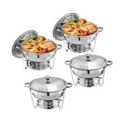 5 QT Chafing Dishes, Premium Stainless Steel Complete Set, Round Chafing Dish...