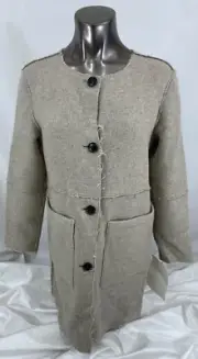 Banana Republic Women’s Beige Grey Wool Blend Reversible Coat Jacket S