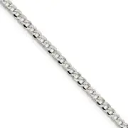 3.2mm, Sterling Silver, Solid Beveled Curb Chain Necklace