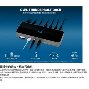 OWC Thunderbolt Dock支援Thunderbolt 3 Mac / 4 PC 為您增加更多的連接性