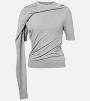 [Acne Studios] Acne Studios Draped silk jersey top UK 6 grey