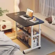 Computer Desk Mobile Portable Office Desk with Movable Wheels Height Adjustable