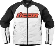 Icon Overlord3, textile jacket , color: White/Black/Red , size: M