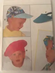 Burda Sewing Pattern 4574 Toddler Hats Sunhats Visors Caps Headbands Uncut