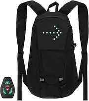 Bicycle Backpack with Direction Indicator, 15L USB Rechargeable Safety Light Bike Backpack Wireless Remote Control Sports Vest Ultralight Bag for Black 1