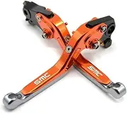MAODOXIANG Handlebar Kits Motorcycle CNC Alum-inums Folding Extendable Brake Clutch Levers for KT-MS 690 SMC 690SMC SMCR 2014 2015 2016 (Color : Laser Logo SMC)