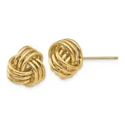 Basketweave Knot Earrings, 14K Yellow Gold