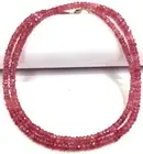 Natural Pink Sapphire Rondelle Shape Beads Faceted Silver Clasp Gemstone Beads.
