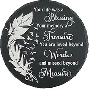 Memorial Slate Stone Memorial Plaque Sympathy Gifts for Loss of Loved One Memorial Gifts for Loss of Dad, Mom, Brother, Sister Garden Stepping Stone TNA2