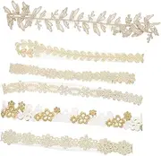 PartyKindom 6pcs Floral Lace Headbands for Elastic Hair Bands with Charming Flower Designs Hair Accessories for Newborns for Parties and Everyday Wear