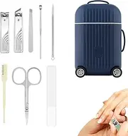 Mens Nail Grooming Kit | Portable Travel Nail Clipping Kit | Stainless Steel Nail Clippers Travel & Grooming Kit Nail Tools Manicure & Pedicure Set with Suitcase Shape Case