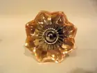 Glass Flower Drawer Pulls Cabinet Knobs Bifold Doorknobs in Light Peach