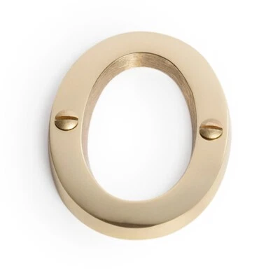 Sandleford 75Mm 0 Brass Numeral Solid Brass Construction Fixings Included