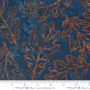Blue Ridge Batiks Leaf Blue Rust Dusk for Moda 1/2 YD 4367 18