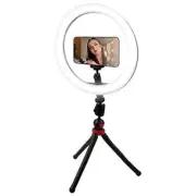 Vivitar 10-Inch LED Ring Light w. Spider Tripod and Phone Mount, White (RL10KIT)