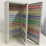Portable Storage Steel Locking Key Cabinet with Hook and Label Large Capacity Hotel Key Storage Boxes 300/400/500/600 Security Key Cabinet for Homes Hotels Real Estate and Businesses(300)