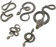 Yardwe 5pcs Antique Brass Snake Figurines Zodiac Year Snake Miniature Statues for Home Decor Detailed Craftsmanship Unique Tea Pet Ornaments for Collectors and Desktop Decoration