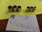 6 new craftsman sockets 12 pnt 3/8 drive 3/4 11/16 5/8 /1/2 7/16 /3/8 new