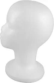 FRCOLOR Female Foam Mannequin Head for Wigs and Hats Versatile Display Stand for Hairpieces DIY Projects and Masks Sturdy Lightweight Design for Home and Salon Use