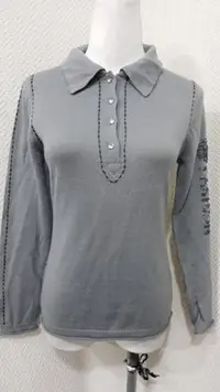 在飛比找Yahoo!奇摩拍賣優惠-全新❤╮eu灰色羊毛亮片針織彈性上衣38