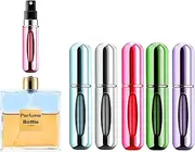Portable Mini Perfume Atomizer Bottle, Refillable Spray, Scent Pump Case, Travel Atomizer (5ml, 5 Pack) (Purple, Blue, Breen, Rose Red, Silver)