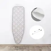 48x15in Ironing Board Replacement Cover and Pad, 36x13in Heat Resistance Iron Board Cover 43x14in Cotton Ironing Pad Adjustable, Easy to Install(Scalloped,38x13in/97x33cm)