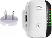 High Performance Wireless Router Signal Booster and Extender Repeater - Improve WiFi Coverage and Speed for Home and Office (White)