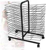 Double Sided 30 Layer Art Drying Rack Easel with Pulley Educational Products Drying Rack for Home and Art School Oil Painting Drying, Space Saving