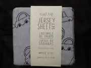 WEST ELM/POTTERY BARN KIDS ROAD TRIP CARS JERSEY SHEET SET FULL GRAY NEW