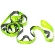 Yoga Strap for Stretching, 12 Multi-Loops Non-Elastic Band with Carry Bag Green