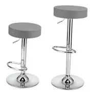 Bar Stools Set of 2 Modern PU Leather, Swivel Barstools with Footrest and