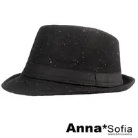 在飛比找momo購物網優惠-【AnnaSofia】紳士帽爵士帽禮帽-細絮彩點 現貨(黑系