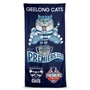 Geelong Cats 2022 Premiers Premiership AFL Caricature Beach Towel