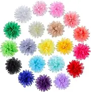 20 Pcs Pet Flower Collar Bow Dog Collar Dog Flower Accessory Multi Color Soft Chiffon Bow Tie Charms for Puppy Grooming Accessories(10 cm/ 4 Inch)