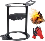 Fixm Wood Splitter, Kindling Splitter with Gloves, Manual Log Splitter Tool