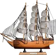 Sailboat Model Decoration 32cm Home Decoration Children's Room Decoration Table for Men and Women Hand-Carved Boat Desk TV Cabinet Porch Souvenir
