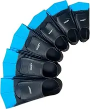Short Blade, Swimming Training Fins, Sizes for Men, Women and Kids, Includes Travel Mesh Bag