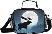 Moose Moon Insulated Lunch Box for Women Men - Ideal for Work, Picnics - Includes Adjustable Shoulder Strap