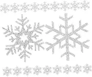 TOKIDNY 20pcs Snowflake Sew Patches for Clothing Soft Appliques Unique Winter Themed DIY Craft Accessories for Clothes and Hair Decorations