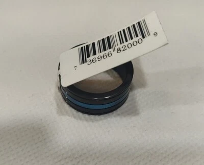 LYNX Black & Blue Stainless Steel Ring - Size 9